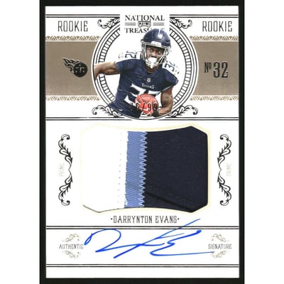 2020 Panini National Treasures Crossover Rookie Patch Autographs #33 Darrynton Evans/99
