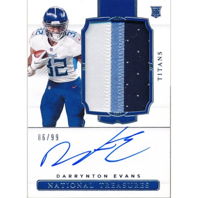 2020 Panini National Treasures #188 Darrynton Evans JSY AU RC