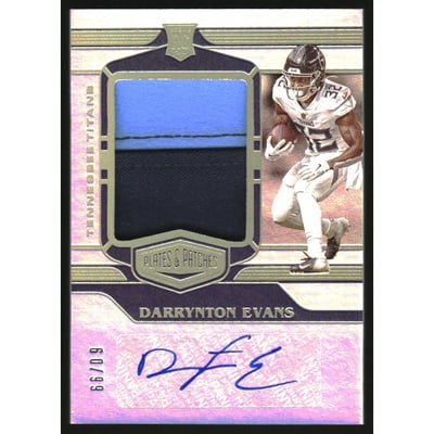 2020 Panini Plates and Patches Rookie Patch Autographs #34 Darrynton Evans