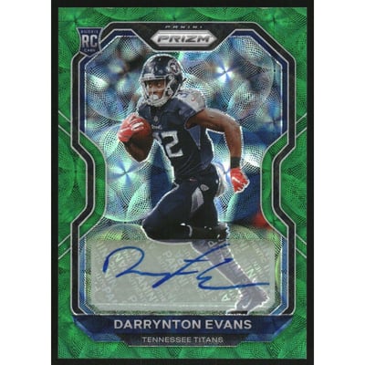 2020 Panini Prizm Rookie Autographs Prizms Green Scope #396 Darrynton Evans