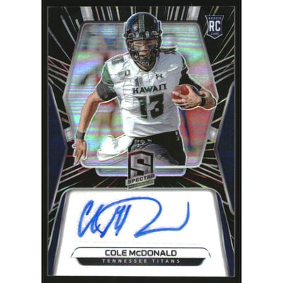 2020 Panini Spectra Rookie Autographs Hyper #17 Cole McDonald/99