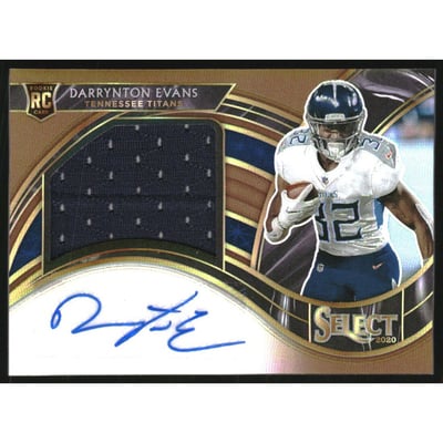 2020 Select Jumbo Rookie Signature Swatches Prizm Copper #33 Darrynton Evans/49