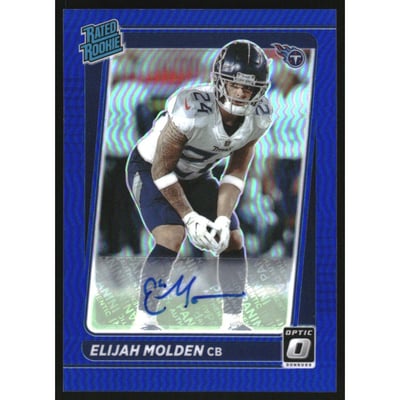 2021 Donruss Optic Rated Rookies Autographs Blue #300 Elijah Molden