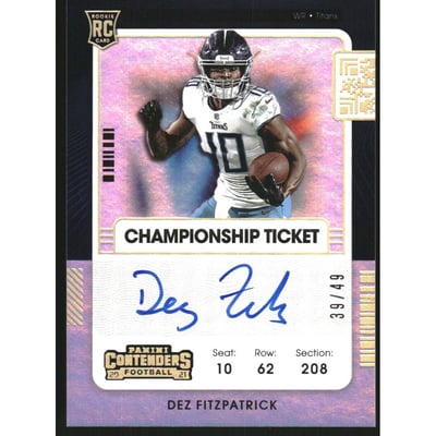 2021 Panini Contenders Championship Ticket #130A Dez Fitzpatrick AU
