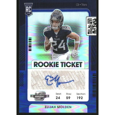 2021 Panini Contenders Optic Blue #174 Elijah Molden AU