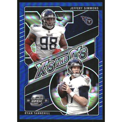 2021 Panini Contenders Optic Xs and Os Blue #25 Jeffery Simmons/Ryan Tannehill