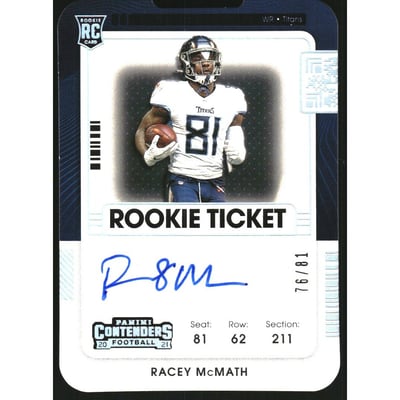 2021 Panini Contenders Rookie Ticket Stub #240 Racey McMath AU/81
