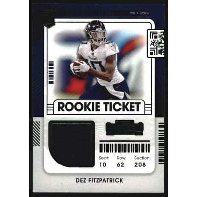 2021 Panini Contenders Rookie Ticket Swatches Variation #30 Dez Fitzpatrick