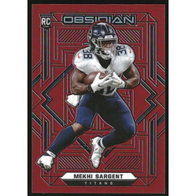 2021 Panini Obsidian Electric Etch Red Flood #155 Mekhi Sargent