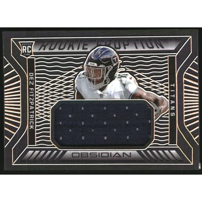 2021 Panini Obsidian Rookie Eruption Materials Electric Etch Orange #33 Dez Fitzpatrick