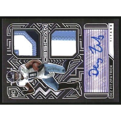 2021 Panini Obsidian Rookie Jersey Ink Electric Etch Purple #33 Dez Fitzpatrick