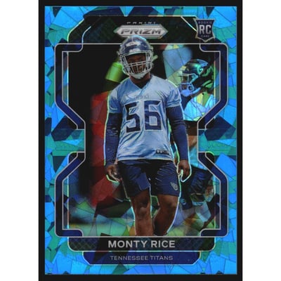 2021 Panini Prizm Prizms Blue Ice #420 Monty Rice