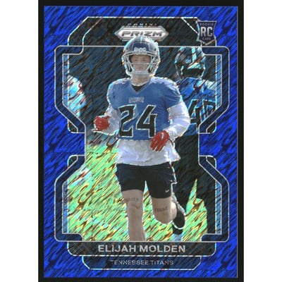 2021 Panini Prizm Prizms Blue Shimmer #422 Elijah Molden