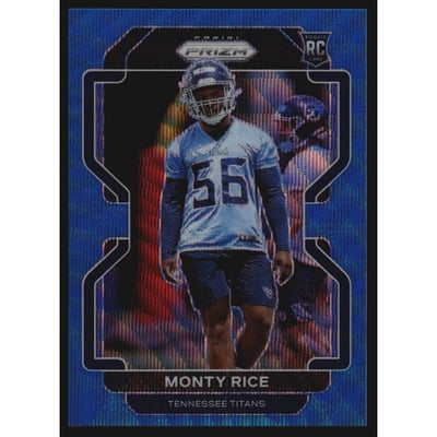 2021 Panini Prizm Prizms Blue Wave #420 Monty Rice