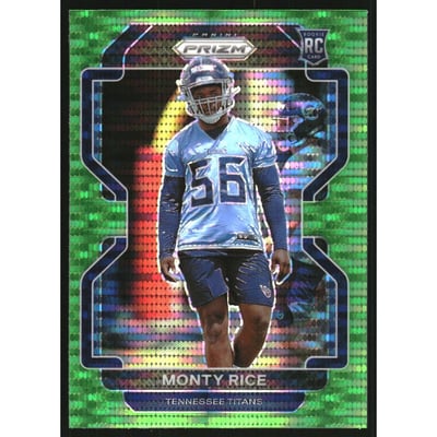 2021 Panini Prizm Prizms Neon Green Pulsar #420 Monty Rice