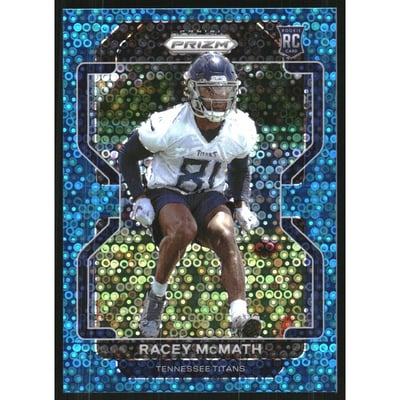 2021 Panini Prizm Prizms No Huddle Blue #409 Racey McMath