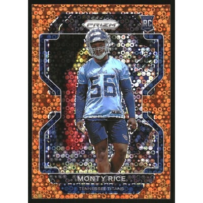 2021 Panini Prizm Prizms Orange Disco #420 Monty Rice