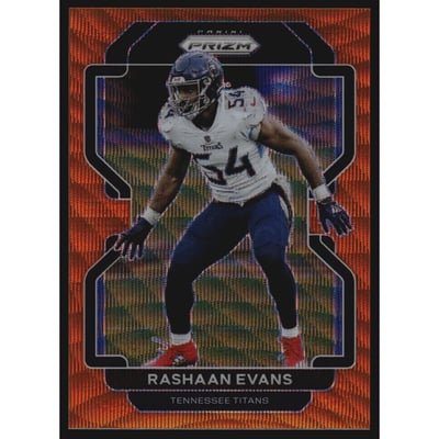 2021 Panini Prizm Prizms Orange Wave #6 Rashaan Evans