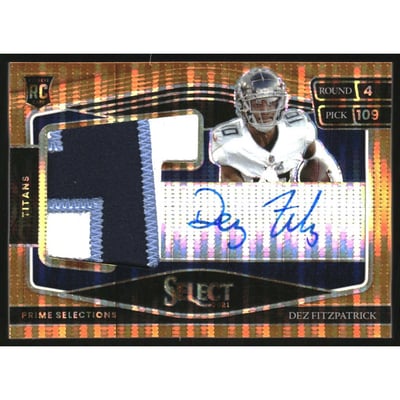 2021 Select Prime Selections Neon Orange Pulsar Prizm Signatures #7 Dez Fitzpatrick