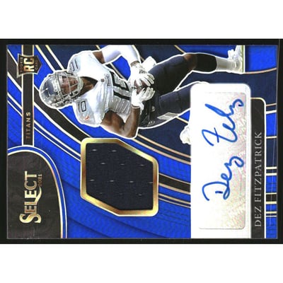 2021 Select Rookie Signature Memorabilia Prizm Blue #33 Dez Fitzpatrick/75