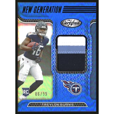 2022 Certified New Generation Jerseys Mirror Blue #10 Treylon Burks/99