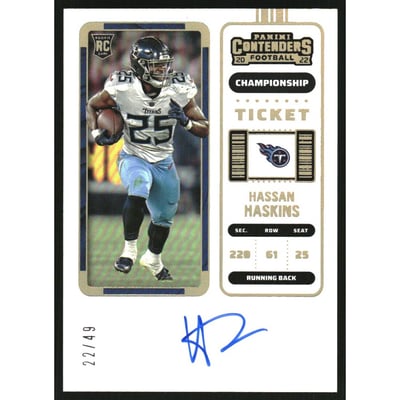 2022 Panini Contenders Championship Ticket #119A Hassan Haskins AU