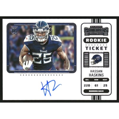 2022 Panini Contenders #119B Hassan Haskins AU VAR
