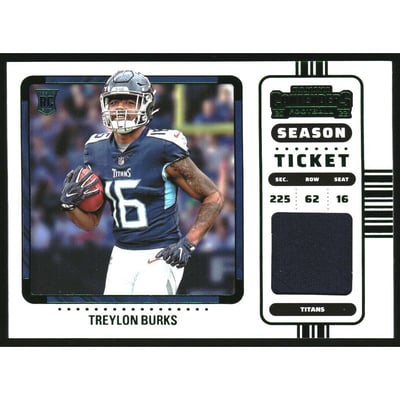 2022 Panini Contenders Rookie Ticket Swatches #37 Treylon Burks