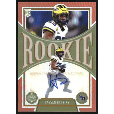 2022 Panini Legacy Rookies Premium Penmanship Orange #195 Hassan Haskins/149