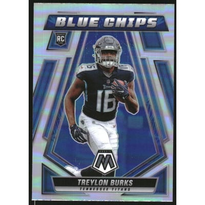 2022 Panini Mosaic Blue Chips Silver #10 Treylon Burks