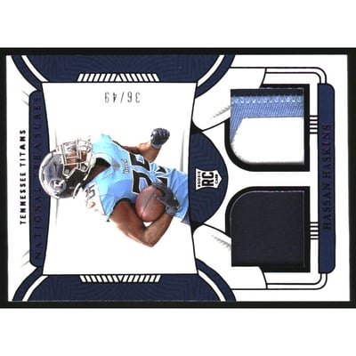 2022 Panini National Treasures Rookie Dual Materials Purple #37 Hassan Haskins