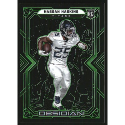 2022 Panini Obsidian Electric Etch Green #139 Hassan Haskins