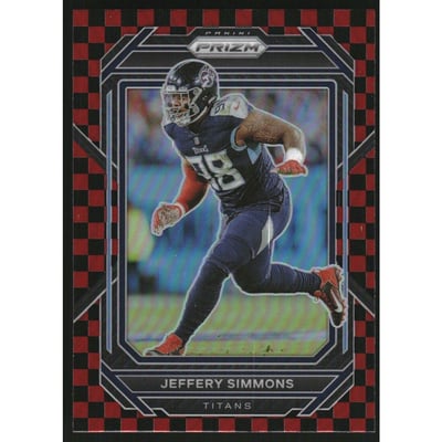2022 Panini Prizm Prizms Black and Red Checker #289 Jeffery Simmons