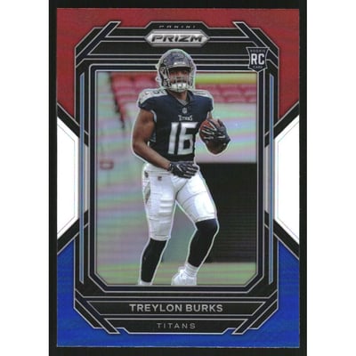 2022 Panini Prizm Prizms Red White and Blue #313 Treylon Burks