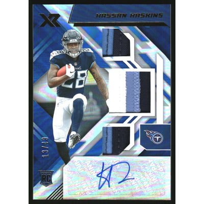 2022 Panini XR Blue #242 Hassan Haskins JSY AU/49