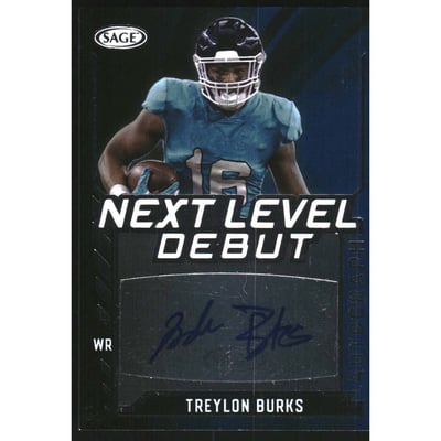 2022 SAGE Artistry Next Level Debut Autographs #NLDTB Treylon Burks