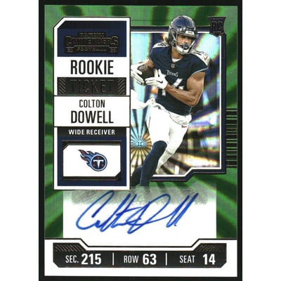 2023 Panini Contenders Opening Kickoff Ticket #159 Colton Dowell AU