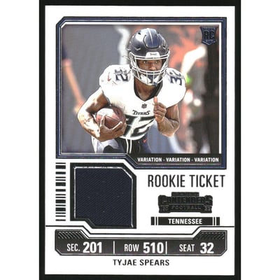 2023 Panini Contenders Rookie Ticket Swatches Variations #36 Tyjae Spears