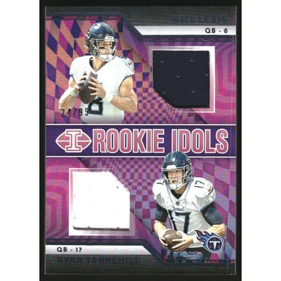 2023 Panini Illusions Rookie Idols Dual Memorabilia Blue #1 Will Levis/Ryan Tannehill