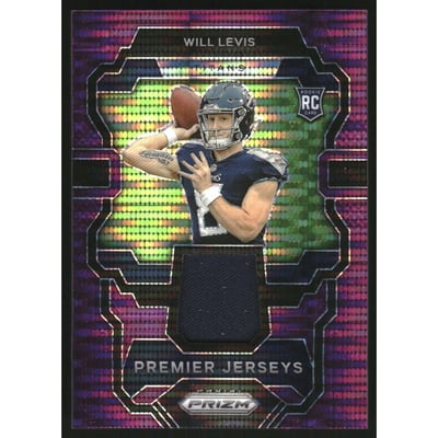 2023 Panini Prizm Premier Jerseys Purple Pulsar #4 Will Levis