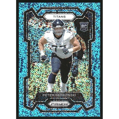 2023 Panini Prizm Prizms Blue Sparkle #395 Peter Skoronski