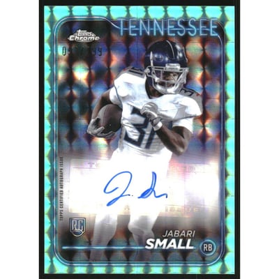 2024 Topps Chrome Rookie Autographs Aqua Geometric Refractors #RAJSM Jabari Small