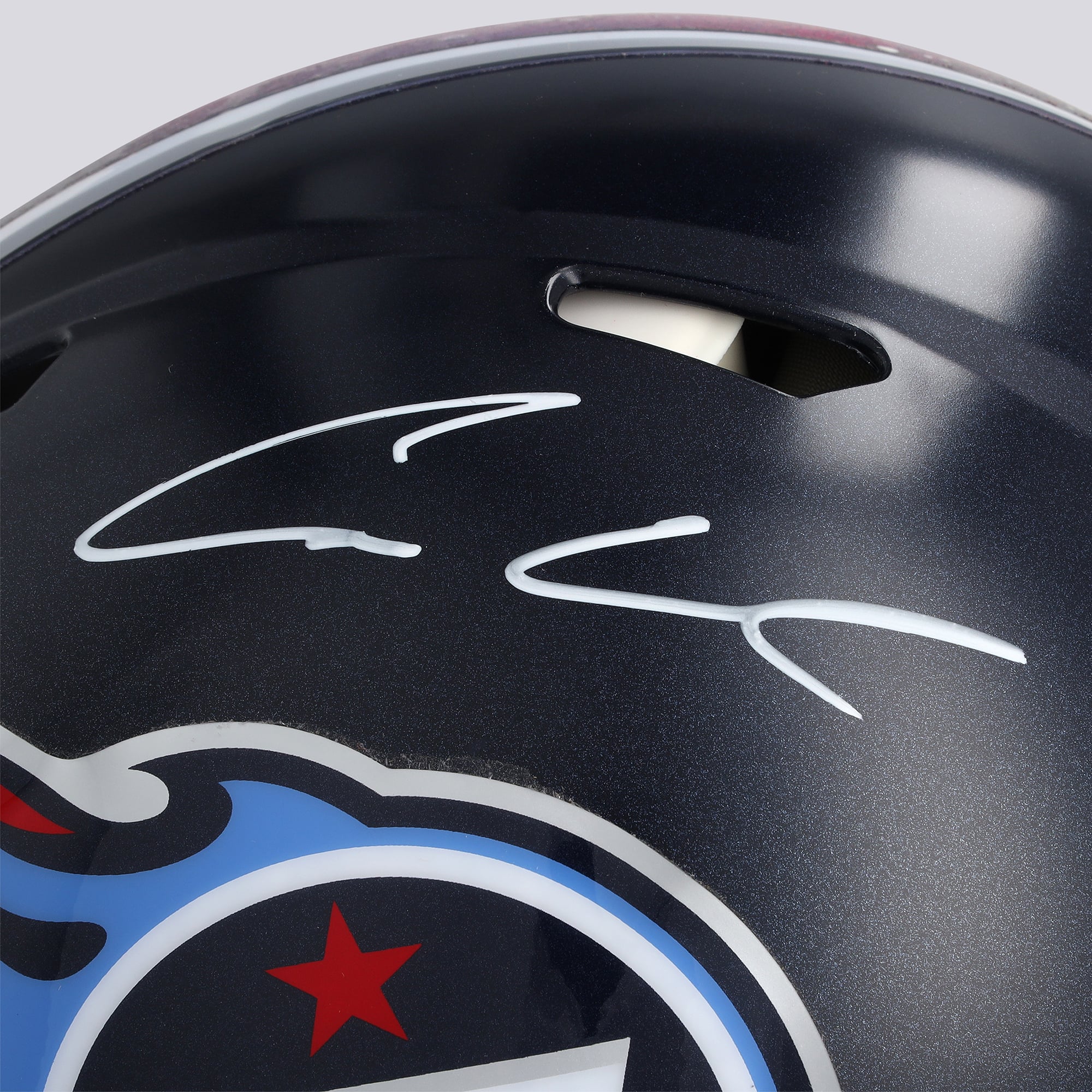 Casque Riddell Speed ​​Authentic autographié par Cameron Ward (Tennessee Titans) - Illustration de Shawn Voelker - NF70444438