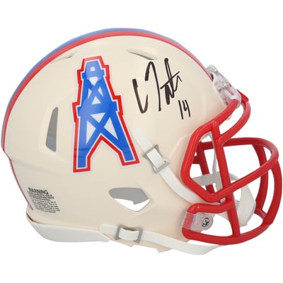 Carnell Tate Tennessee Titans Autographed Fanatics Authentic Riddell Retro Speed Mini Helmet
