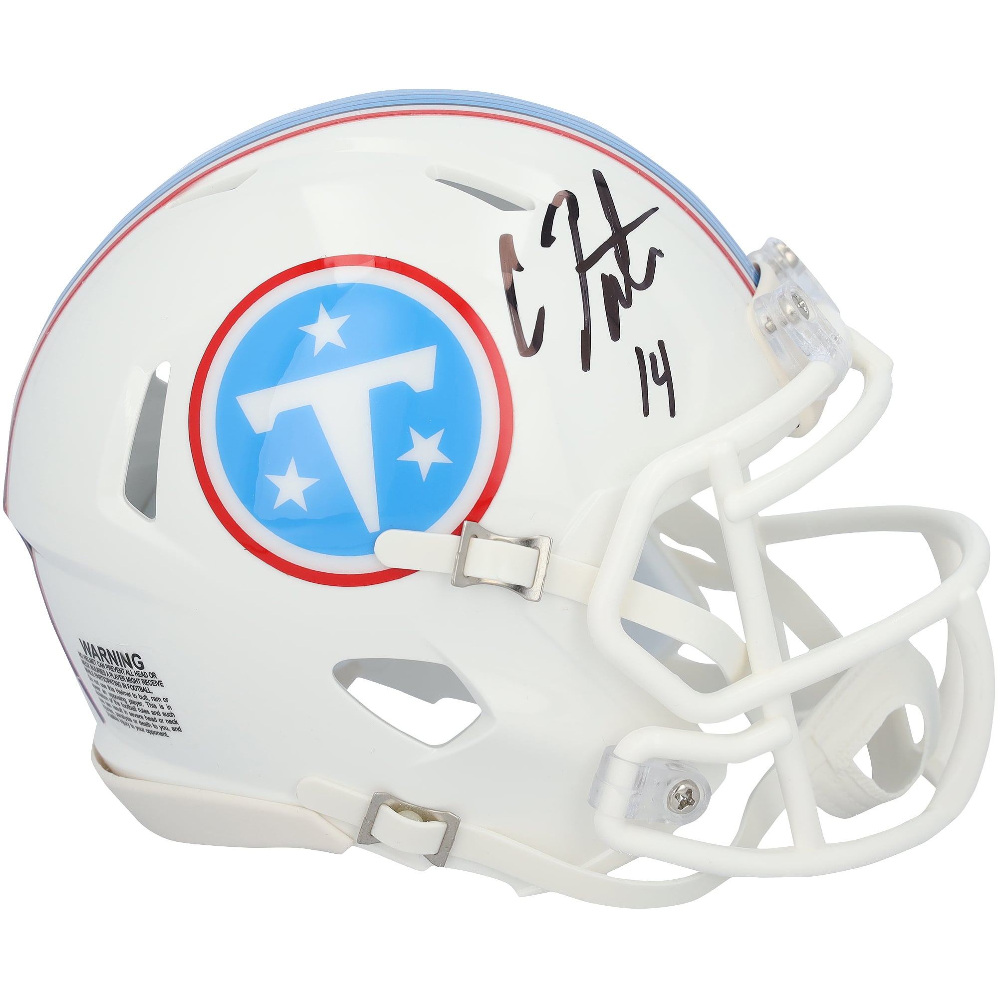 Mini-casque Riddell Speed ​​autographié par Carnell Tate, joueur des Tennessee Titans