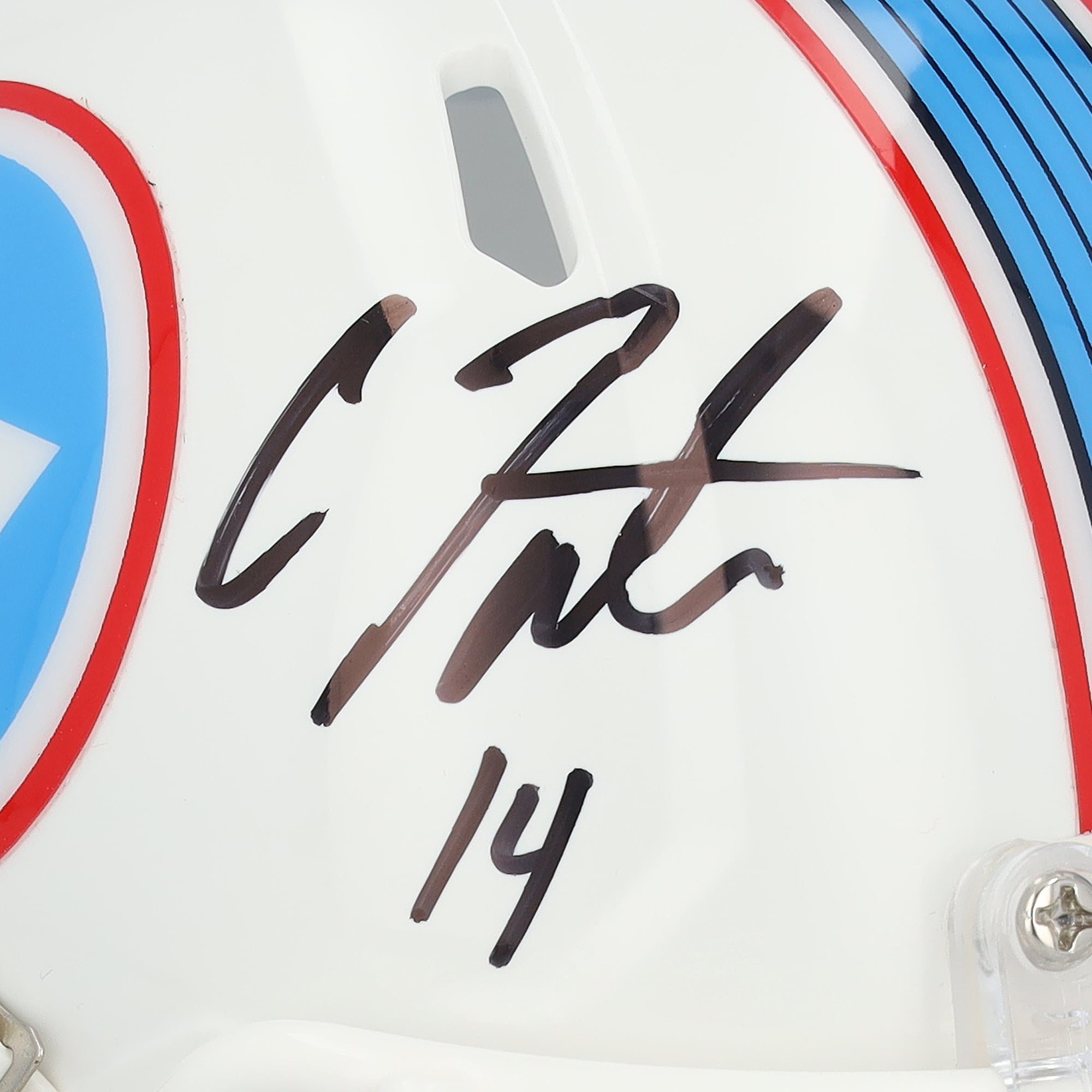 Mini-casque Riddell Speed ​​autographié par Carnell Tate, joueur des Tennessee Titans