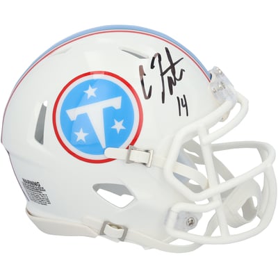 Carnell Tate Tennessee Titans Autographed Fanatics Authentic Riddell Speed Mini Helmet