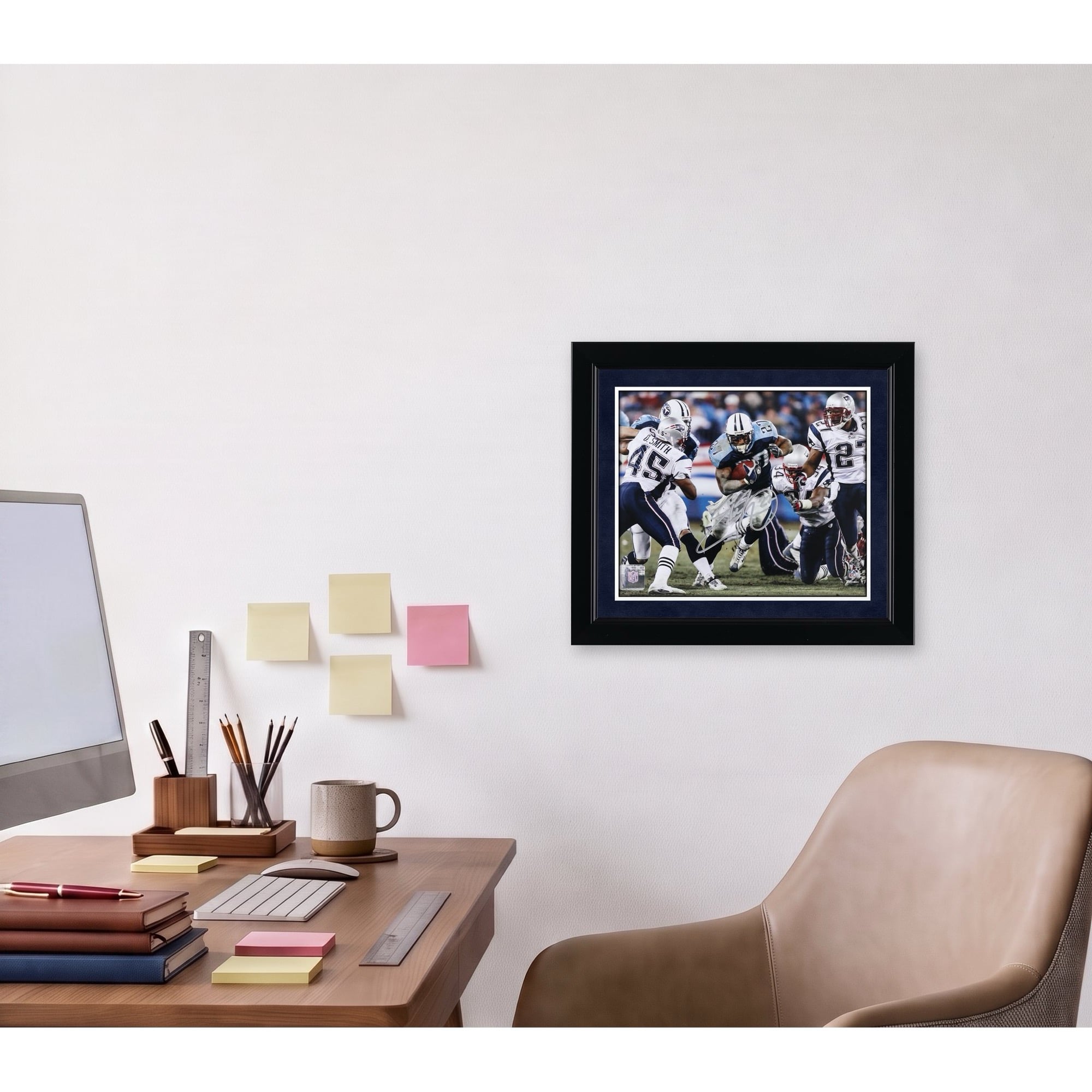 Eddie George Tennessee Titans Autographed 8" x 10" Run vs. New England Patriots Photograph