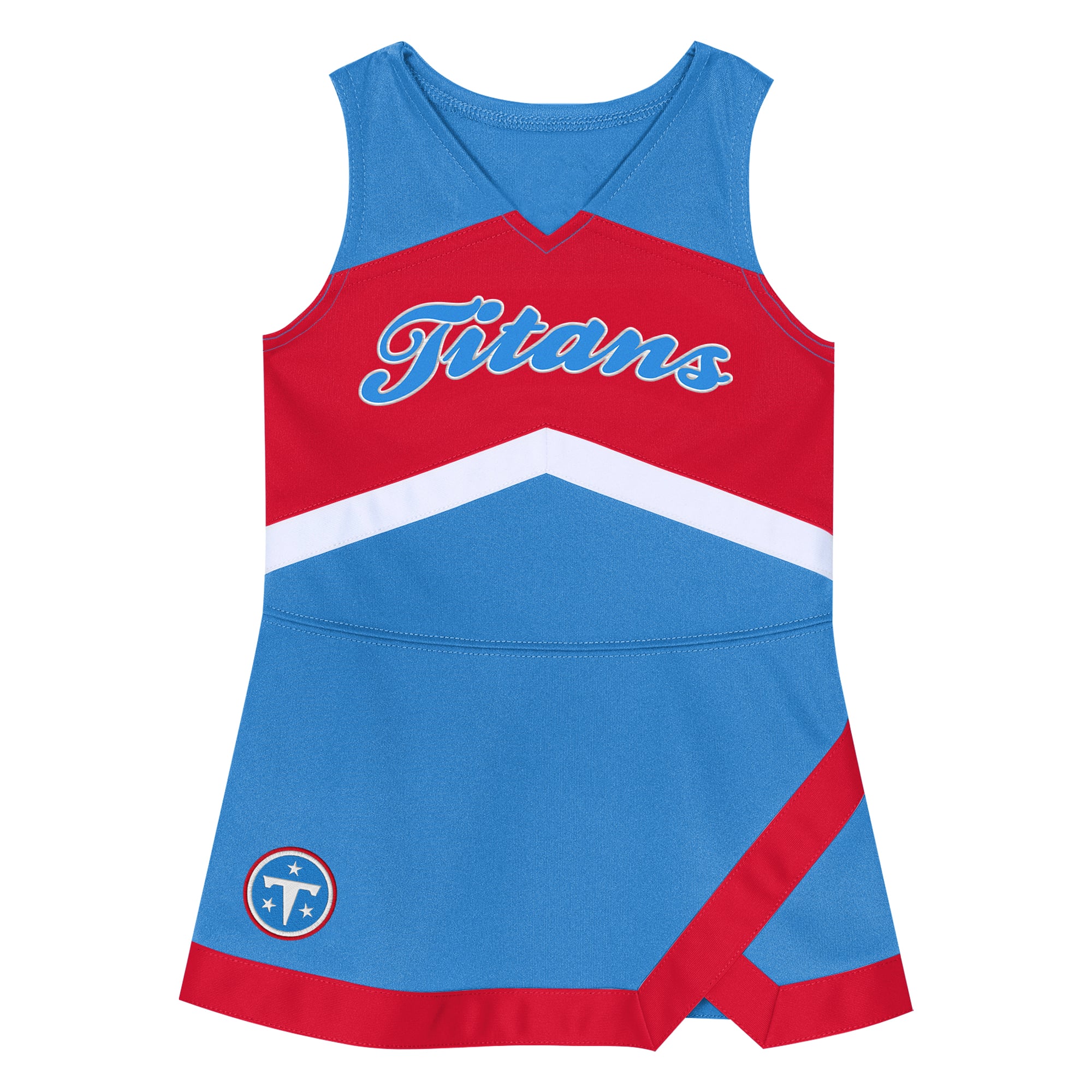 Girls Preschool Coastal Blue Tennessee Titans Two-Piece Cheer Captain Jumper Dress with Bloomers Set