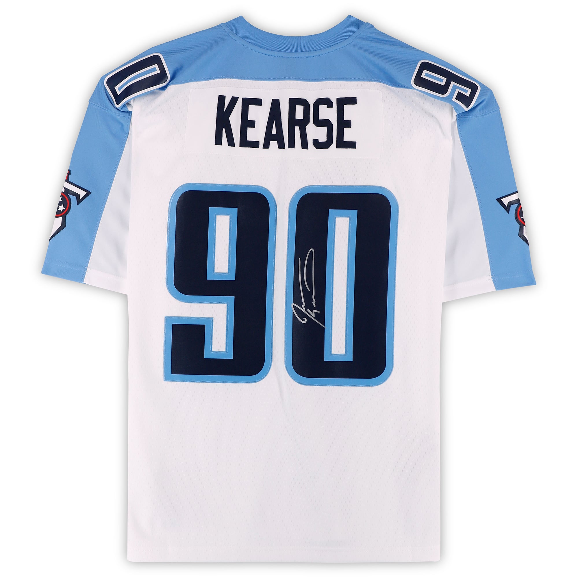 Maillot réplique blanc Mitchell & Ness 1999 autographié par Jevon Kearse des Titans du Tennessee